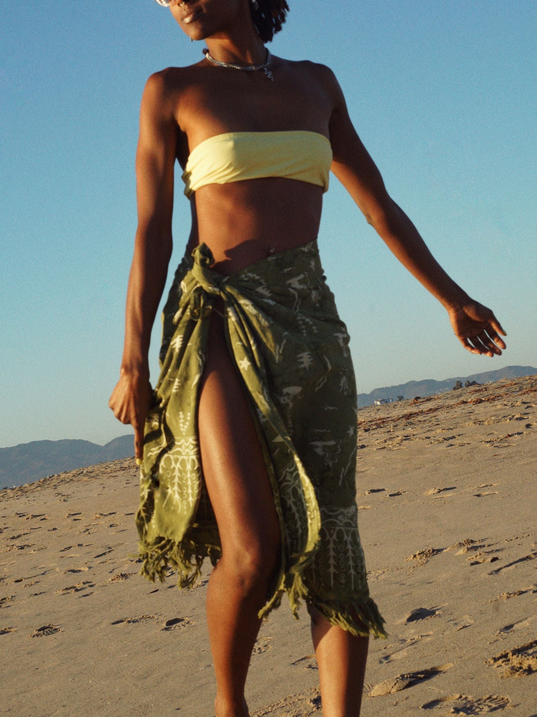 Olive green best sale swim skirt